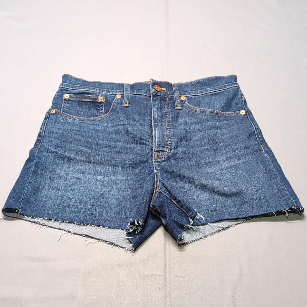 NWT Madewell Womens Blue Jean Shorts Tencell‎ High Rise Cutoff Size 28